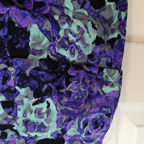 Talbots floral mini pencil skirt purple teal NWT fully lined - Picture 5 of 9